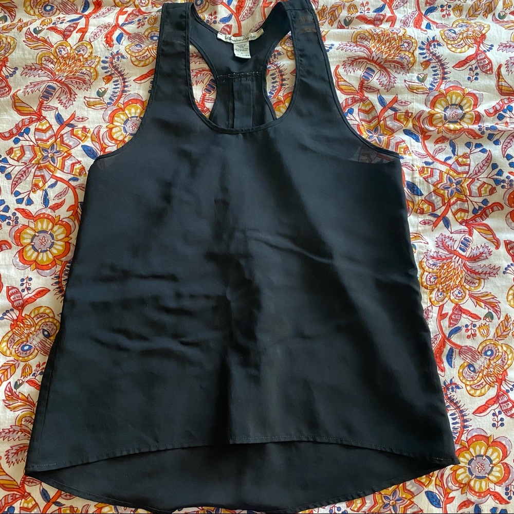 American Rag Crepe like Tank Top Black